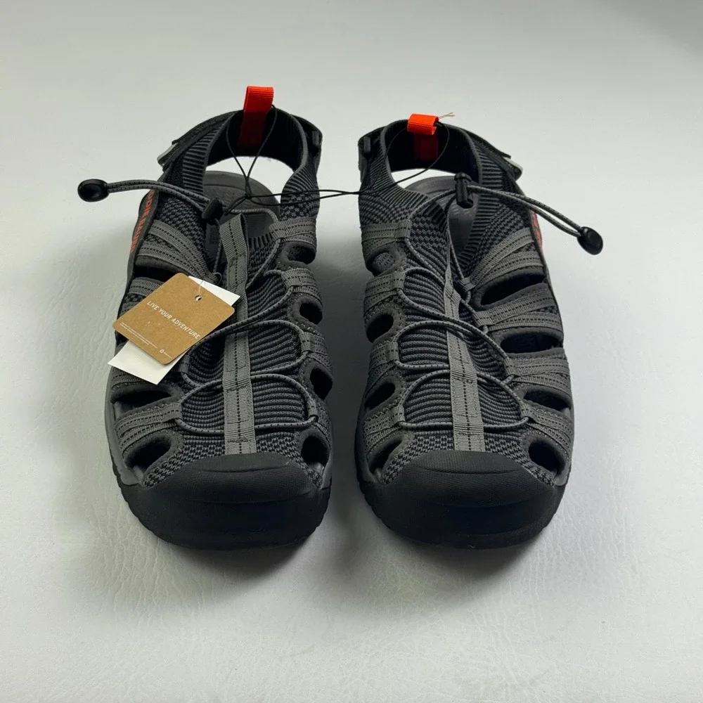 Eddie Bauer Cedar Mens Grey Orange Hiking Sandals Water Shoes Size 13 NEW